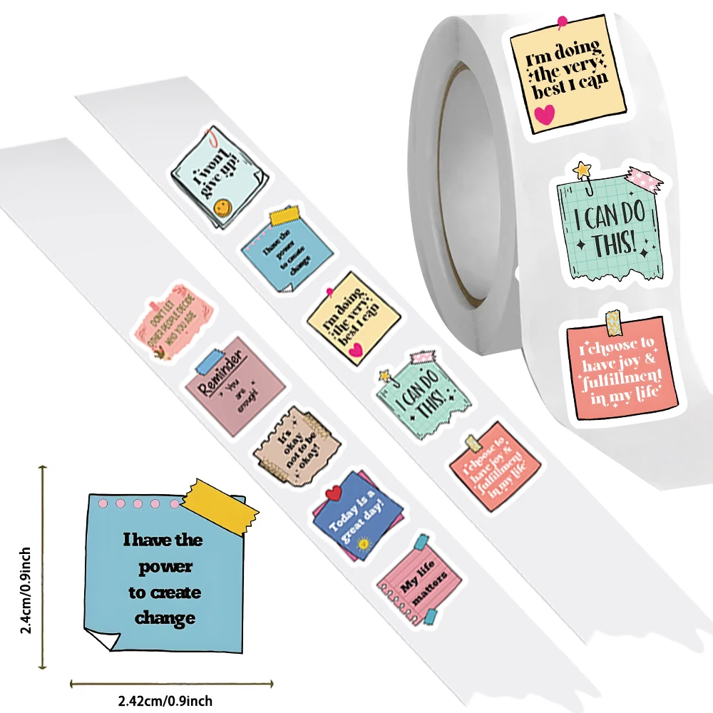 500PCS Motivational Reward Waterproof Text Stickers Inspirational Phrase Encouragement Quotes Cute Sticker Self Affirmation Toys