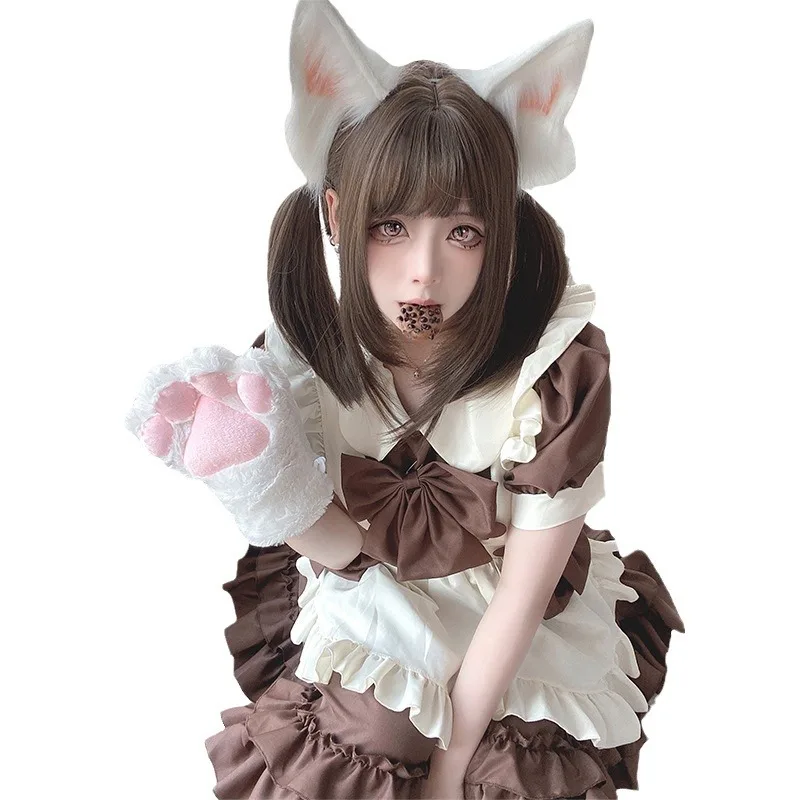 Nuovo giapponese Plus Size Fantasy Anime Cameriera Dress Costume Cosplay Sweet Girl Outfit Lolita Dress Jk Uniform Pink Cat Girl Kawaii