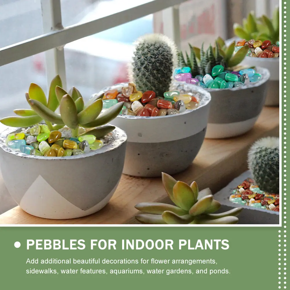 Decorative Polished Stones Natural Landscape Rocks Aquarium Fish Tank Vase Pots Plant Pebbles Gravel for Indoor Plants