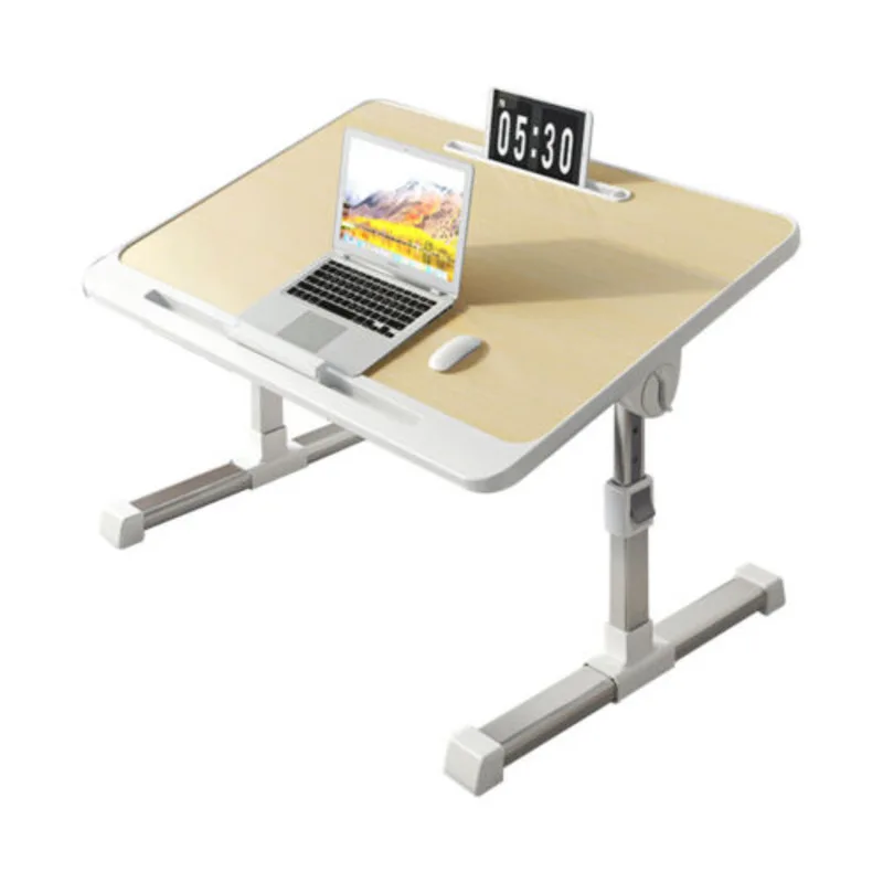 Folding Laptop Table Bed Sofa Lap Desk Stand Height Adjustable Socket Tray