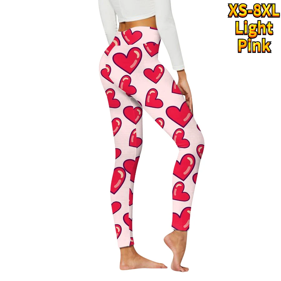 Women\'s Basic Love Diagrame Printed Yoga Pants Elastic Yoga Leggings Gym Jogging Fitness Clothes Quick Dry Slim Pants XS-8XL