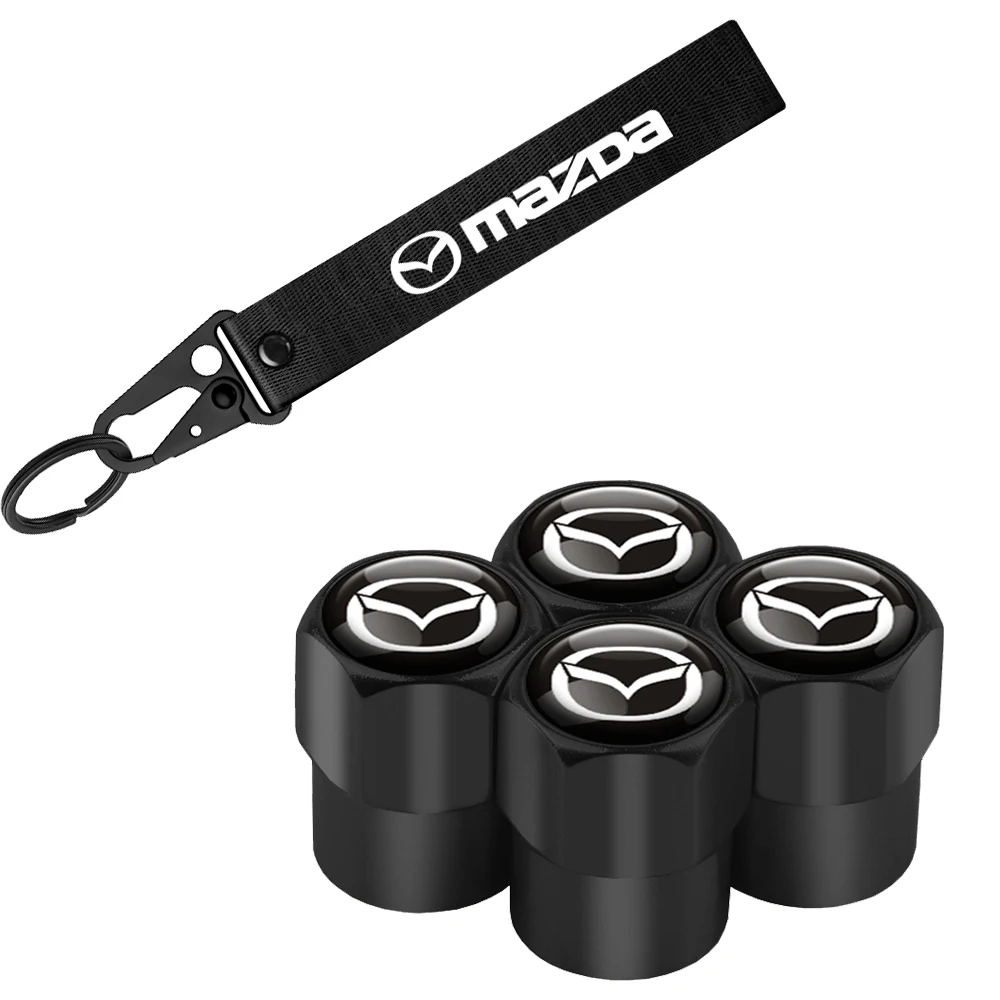 Metal Car Key Chain Ring Keychain Car Tire Wheel Valve Cap Cover for Mazda 3 Bk 6 Gh CX-5 CX30 MX-5 2 5 CX-3 GJ GL CX-8 MS RX-8
