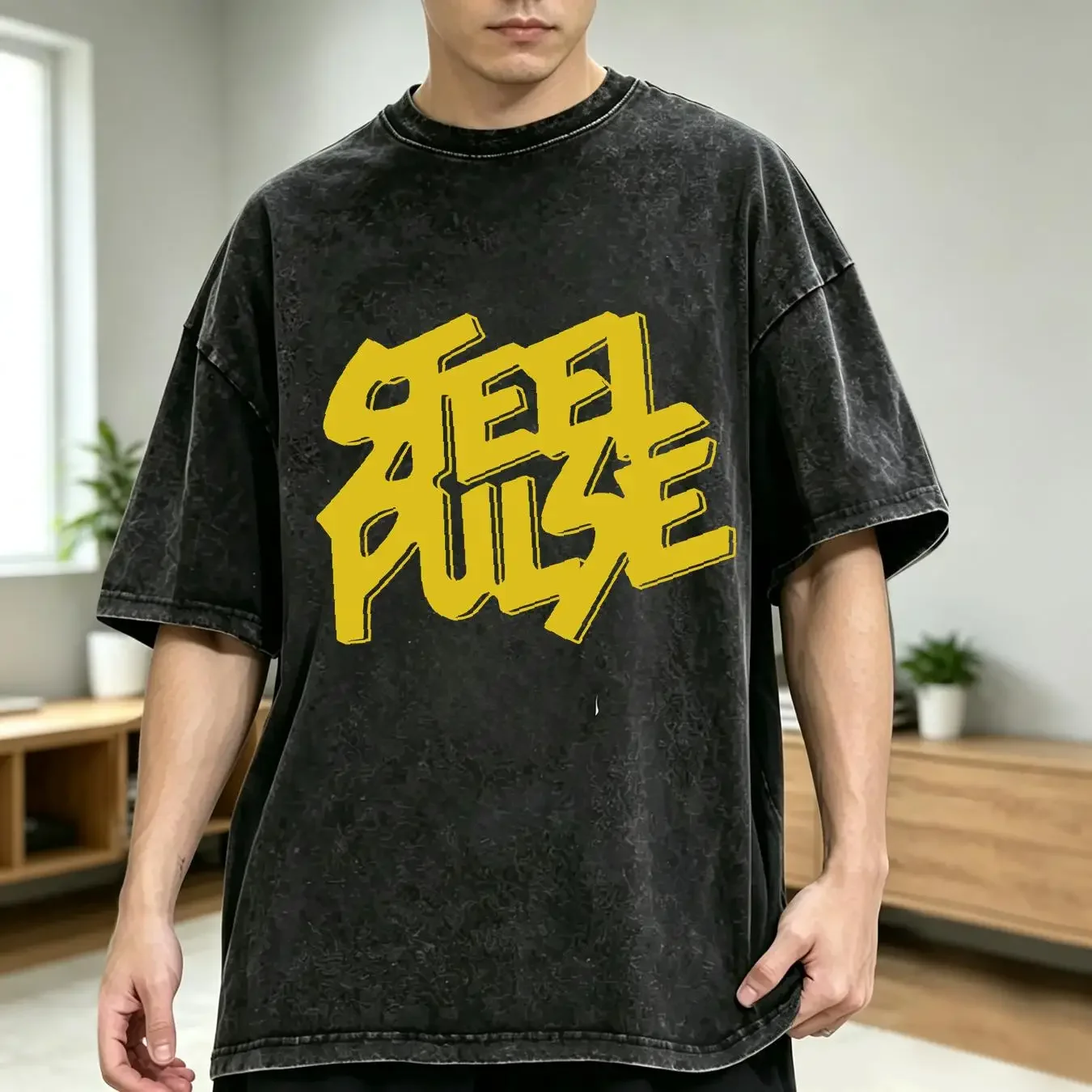 washed T Shirt Steel Pulse S 5XL New Hip Hop Reggae Merch 2023 long or short sleeves vintage Washed Unisex fashion Casual