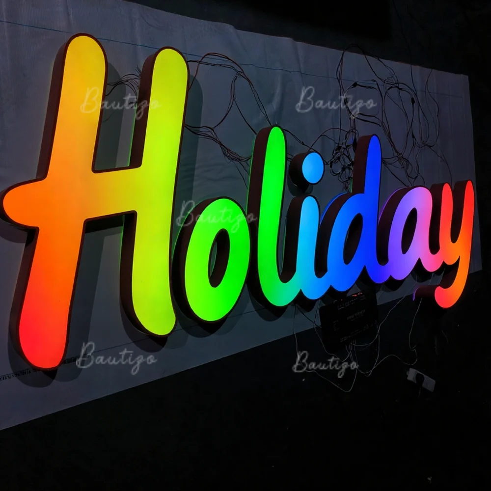 

RGB Custom Logo Sign Light Up Letters LED Letter Lighted Letter Color Salon Bar Sign Wall Night Light Letters