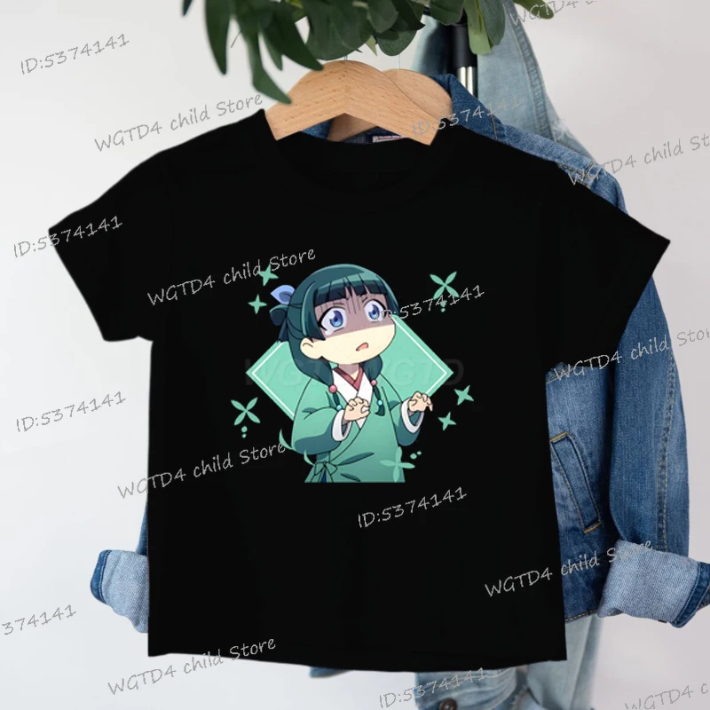 يوميات الصيدلي الكرتون تي شيرت لفتاة صبي Maomao طباعة طفل فتاة الملابس أنيمي المشجعين الهدايا لينة القطن الفتيات تي شيرت #3