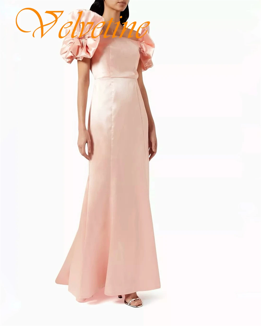 

Customized Modern Sweep Train Evening Dress Exquisite Satin Boat Neck Prom Dresses Delicate Bow Special Occasion Gowns