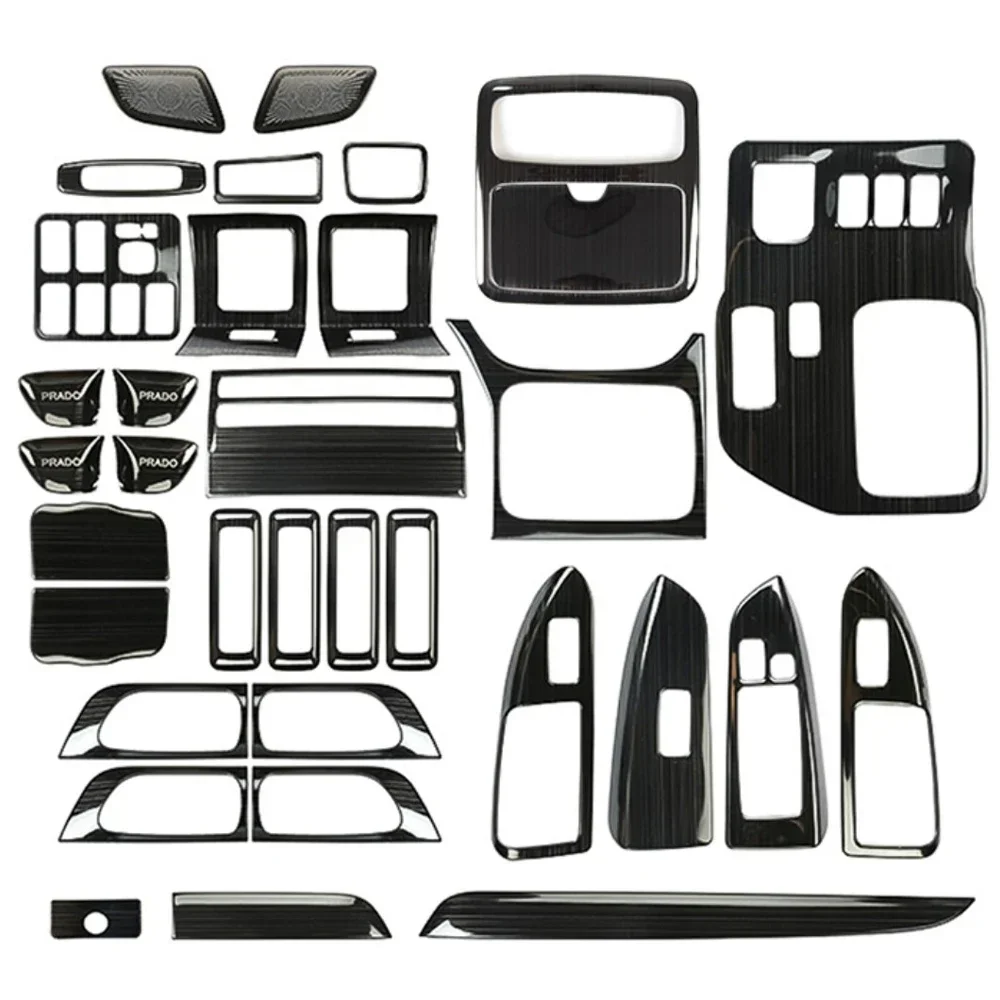 FOR LAND CRUISER PRADO 120 Upgrade Carbon Fiber Lc120 Carbon Fiber Sticker Interior FJ120 Bright Black Brushed Interior Patch