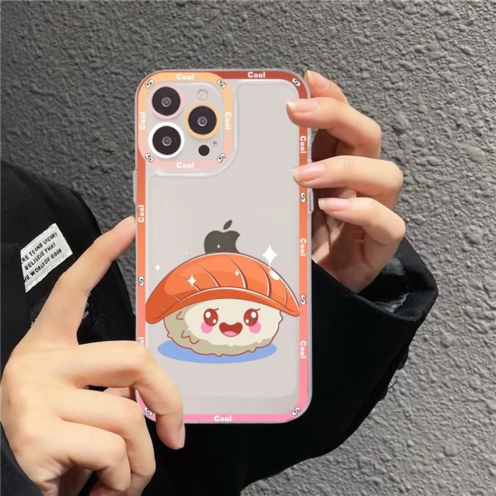 Food Sushi Phone Case For IPhone 15 13 14 Pro Max XS XR 12 11 Pro 13 Mini Soft Clear Back Cover