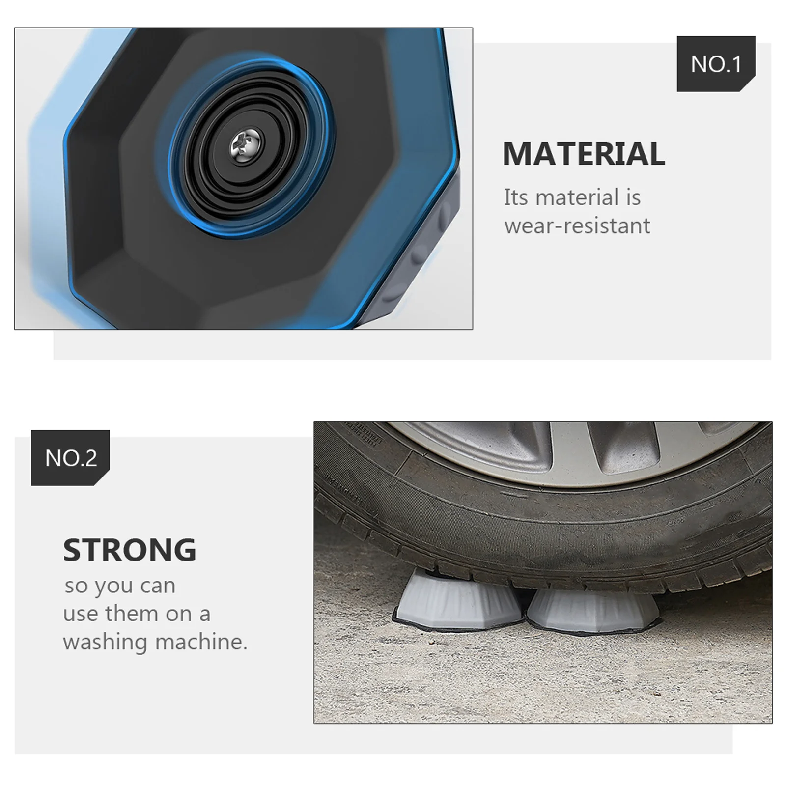 

4Pcs Multi-Functional Anti-Slip Pad Wear-Resistant Heightening Mats for Laundry Machine Refrigerator Household Use