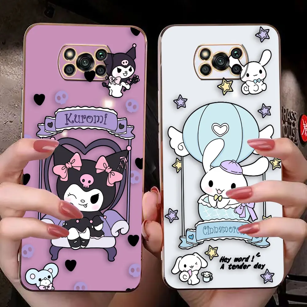 Kuromi Cinnamoroll Couverture Lisse E-TPU Téléphone Cas Xiaomi POCO Ustensiles De Cuisine F3 F4 F5 M2 M3 figuré M5 X2 bery tage X5 ightNDavid C40 PRO Cas Shell Funda