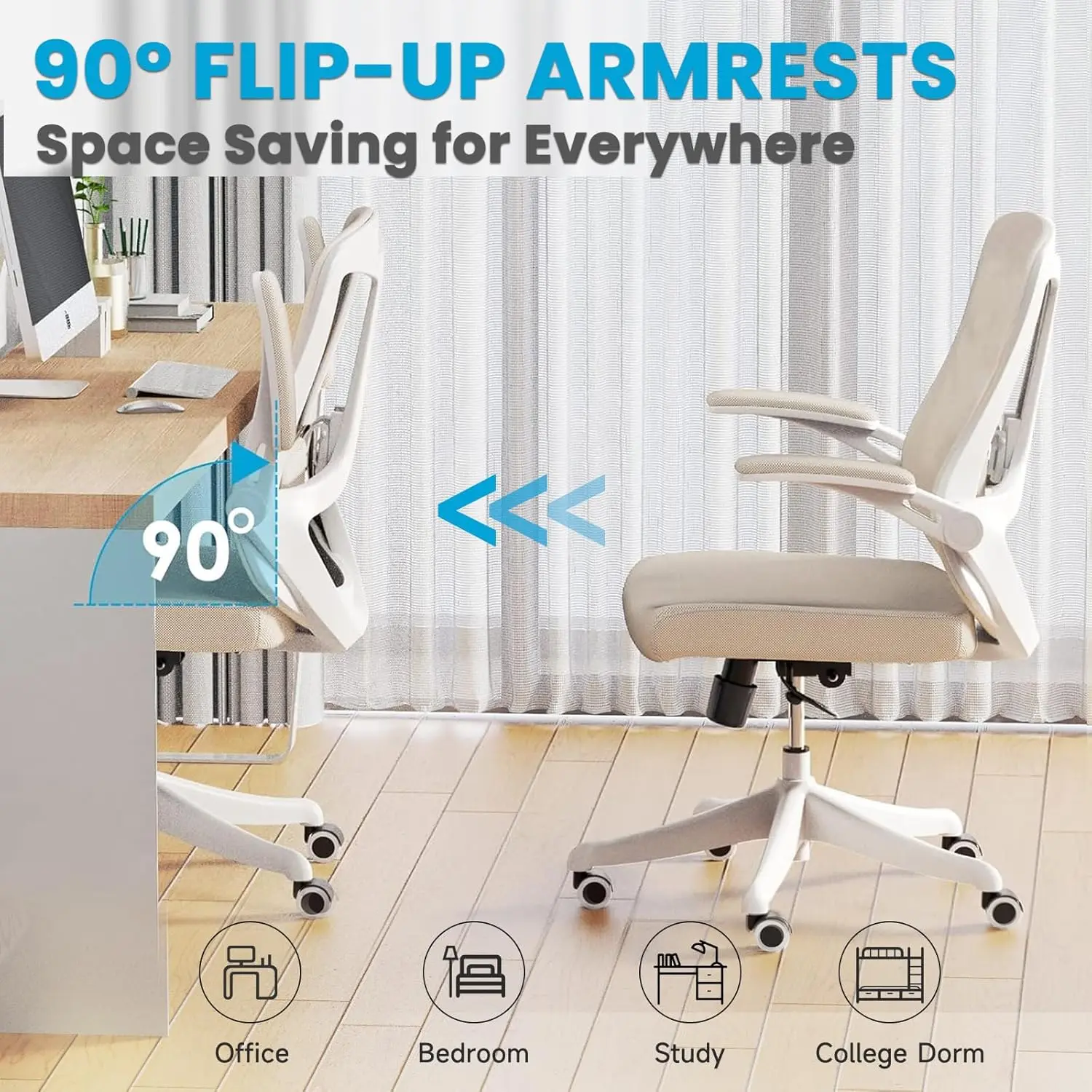 Mesh Office Computer Bureau Managerial Directiestoel, Ergonomische comfortabele draaibare gamingstoelen met hoge rugleuning, voor studeerkamer, thuis, slaapkamer