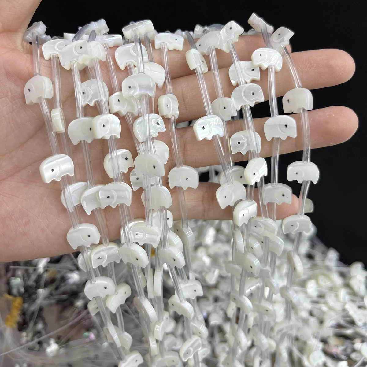 

11x11mm Cute Natural Freshwater Shells Small Elephant Beads WhiteJewelry Making DIY Necklace Bracelet Earrings Accessory Wedding