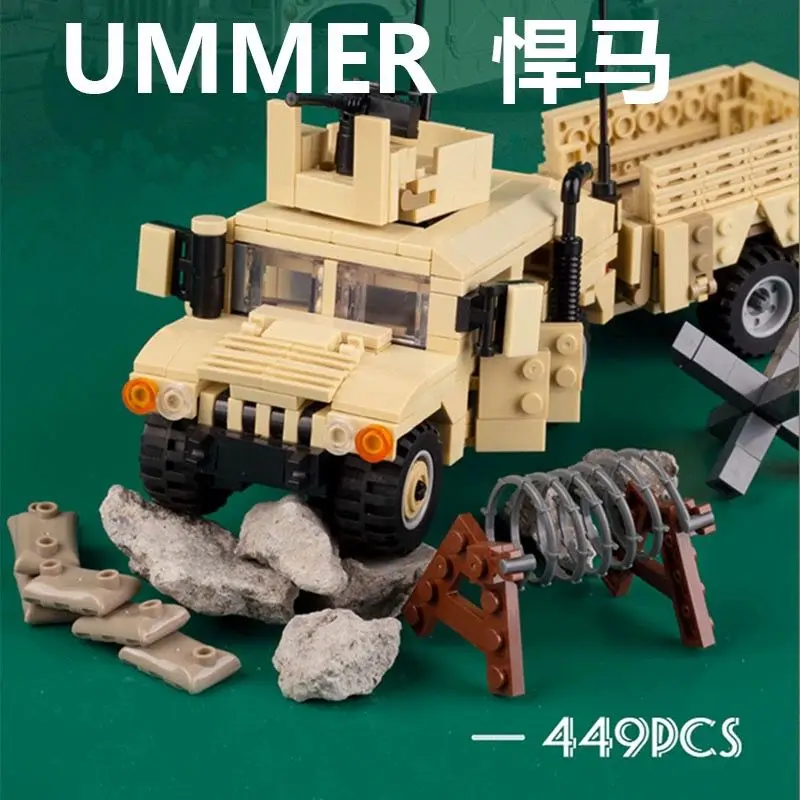 Military Armored Vehicle MOC Building Blocks Off-road Hummer M1151 Army Car Model Classic Bricks Educational Toys Kids Gift