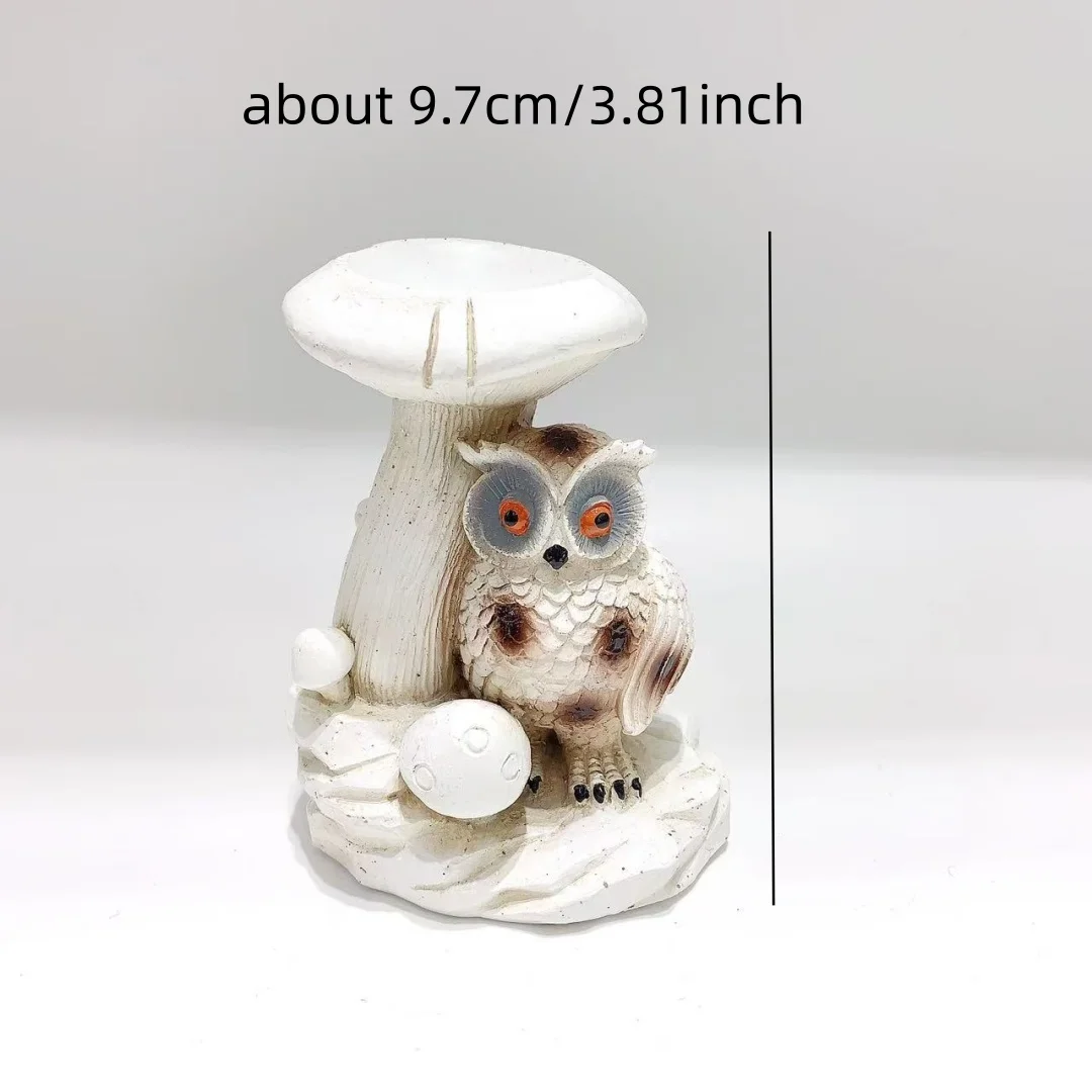 1 قطعة خمسة ألوان من قواعد البومة، قواعد كرة كريستالية من راتينج البومة الفطر، مصنوعات يدوية من الراتنج، ديكورات الأثاث #1