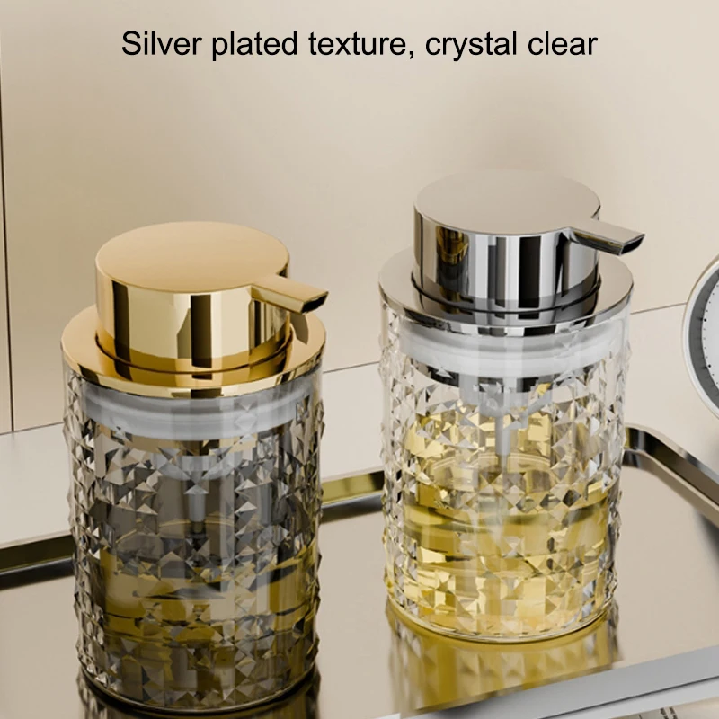 Light Luxury Plastic Bottle Foam Pump Bottle Cleaning Bottle Hand Sanitizer Shampoo Dispenser Soap Liquid Bottle image 2
