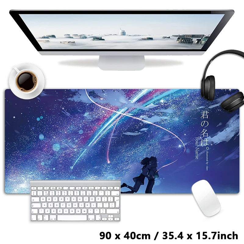 Japanese Anime Shooting Star Meteors Kimi No Na wa Mouse Pad Computer Mat Deskpad Keyboard Mat XXL Large Mousepad