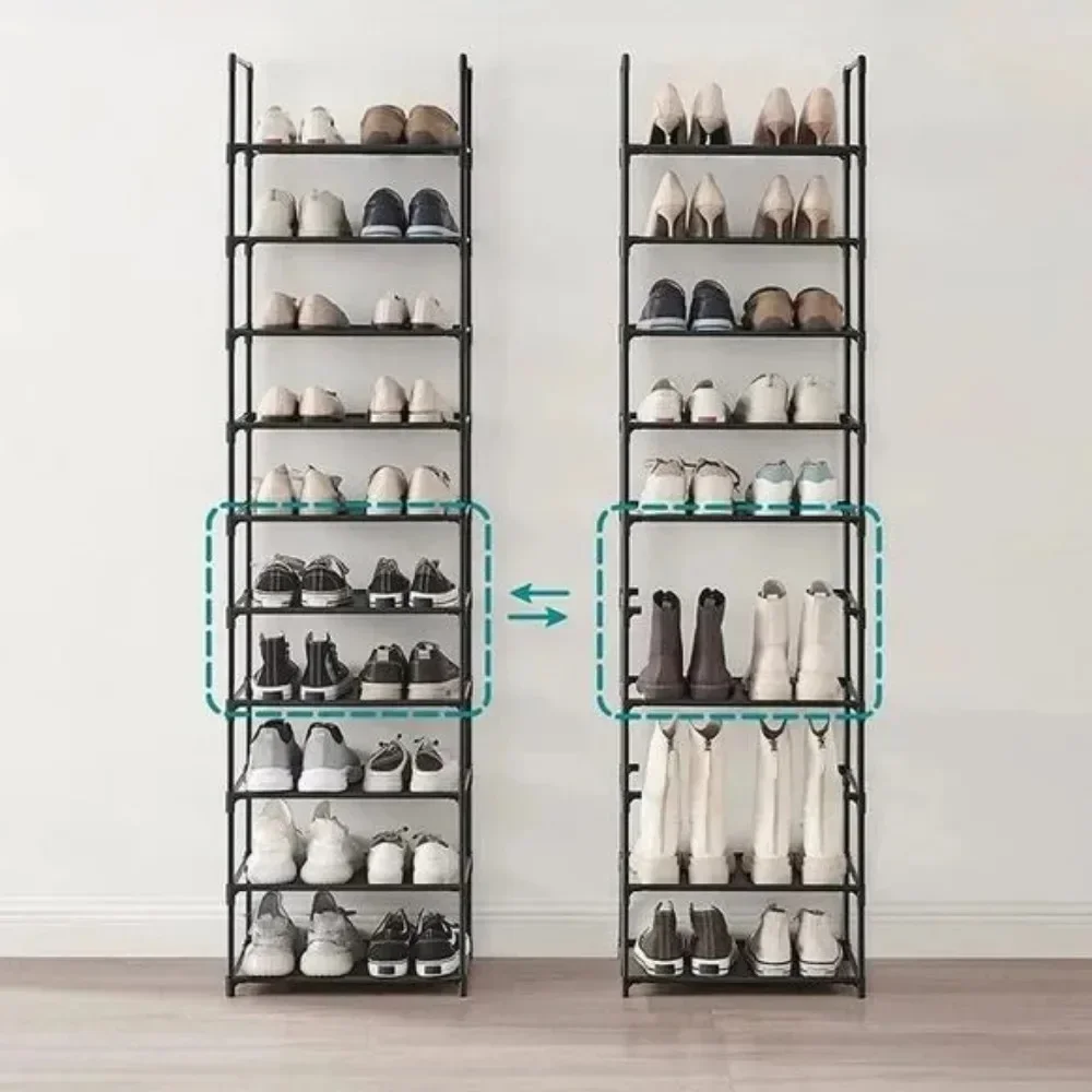 Large Capacity And Simple Shoe Cabinet 10 Tier Standing Shoe Shelf Multi-Layer Household Rack Student Dormitory Storage Cabinets