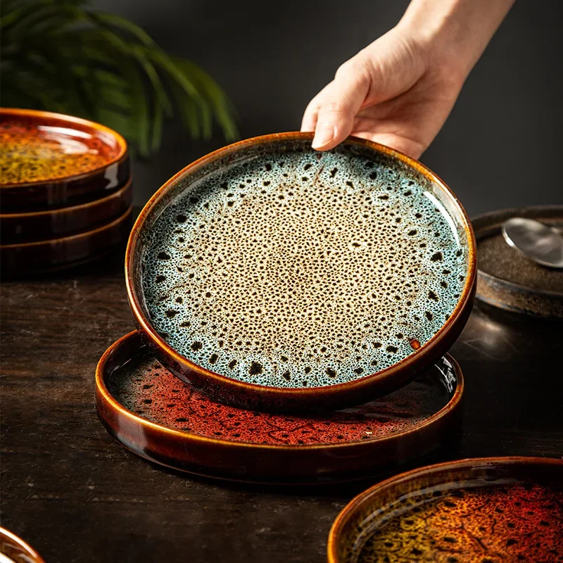 ceramic-household-dish-ceramic-dumpling-plate-ins-high-appearance-level-western-plate-japanese-round-tray