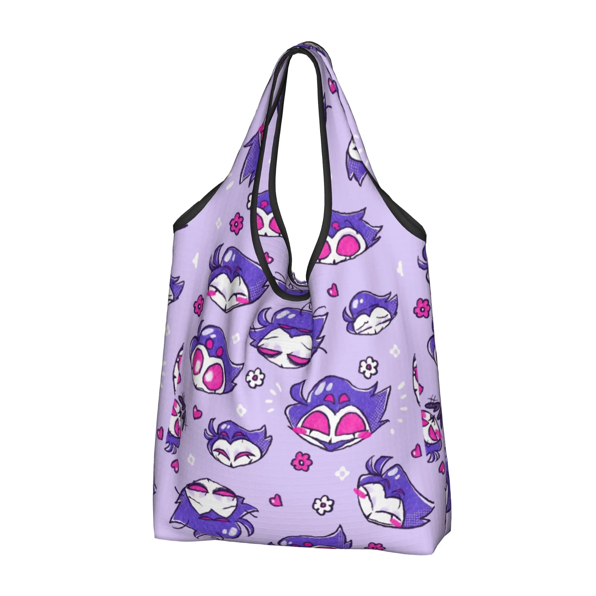 Cute Classic H-Hazbins Anime Comic Shopping Tote Bag Portable Cartoons  Grocery Shopper Shoulder Bag
