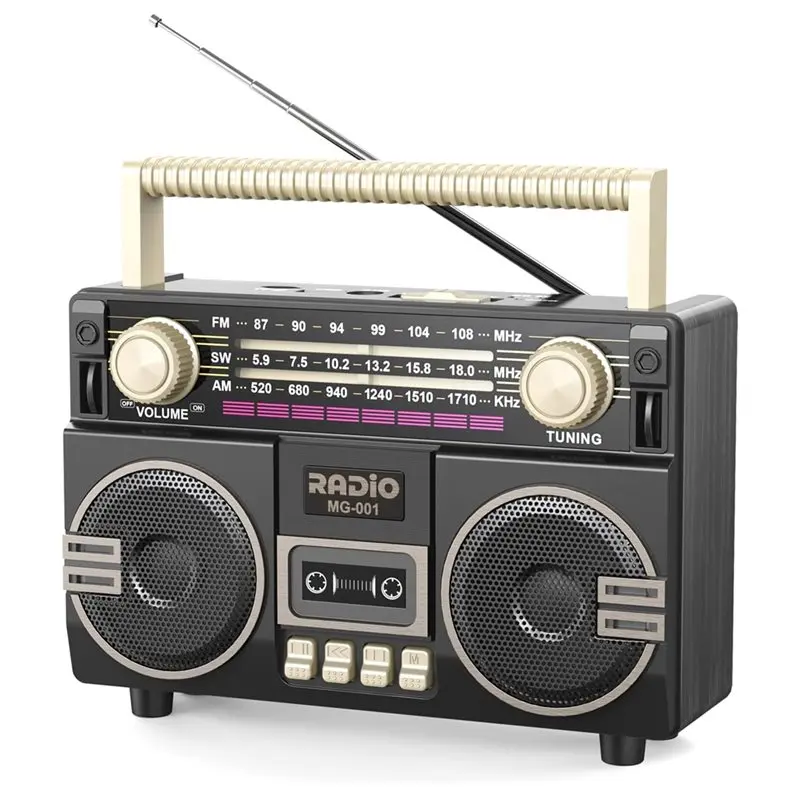 

ABAC-Retro Многофункциональное портативное радио USB-зарядка TF Card Player и AUX, AM/FM/SW Bands, для семейных встреч и выходов