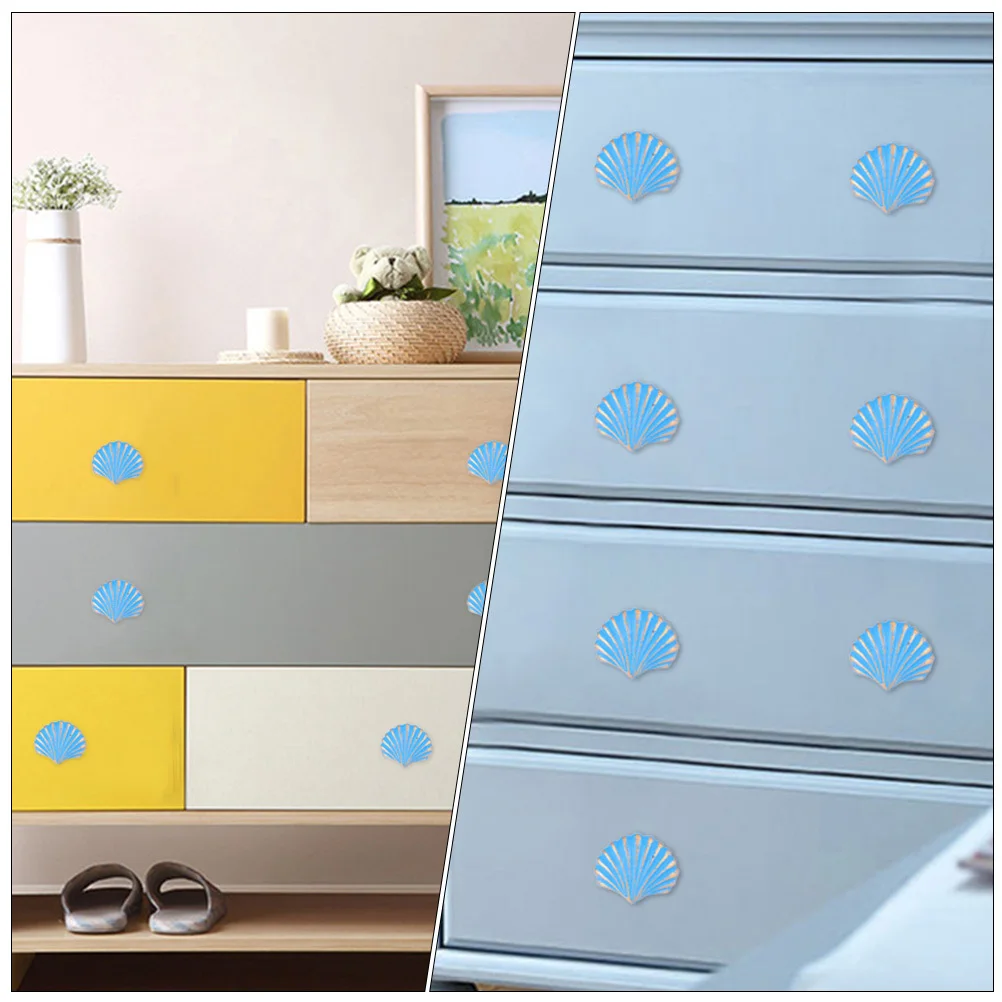 

2Pcs Shell Shaped Cabinet Handles Vintage Scallop Drawer Knobs Metal Furniture Pulls for Wardrobe Dresser Cupboard Replacement