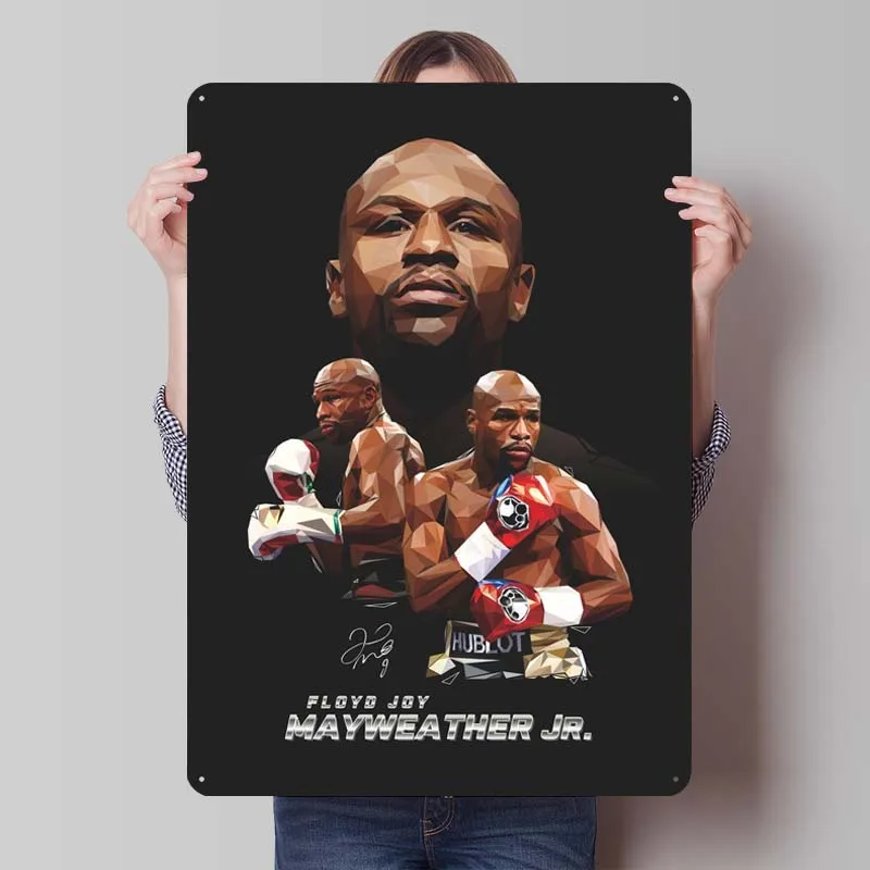 Floyd Mayweather Boxing Sports Metal Posters Vintage Home Decor Items Custom Metal Tin Signs for Wall Art Decoration Retro Room