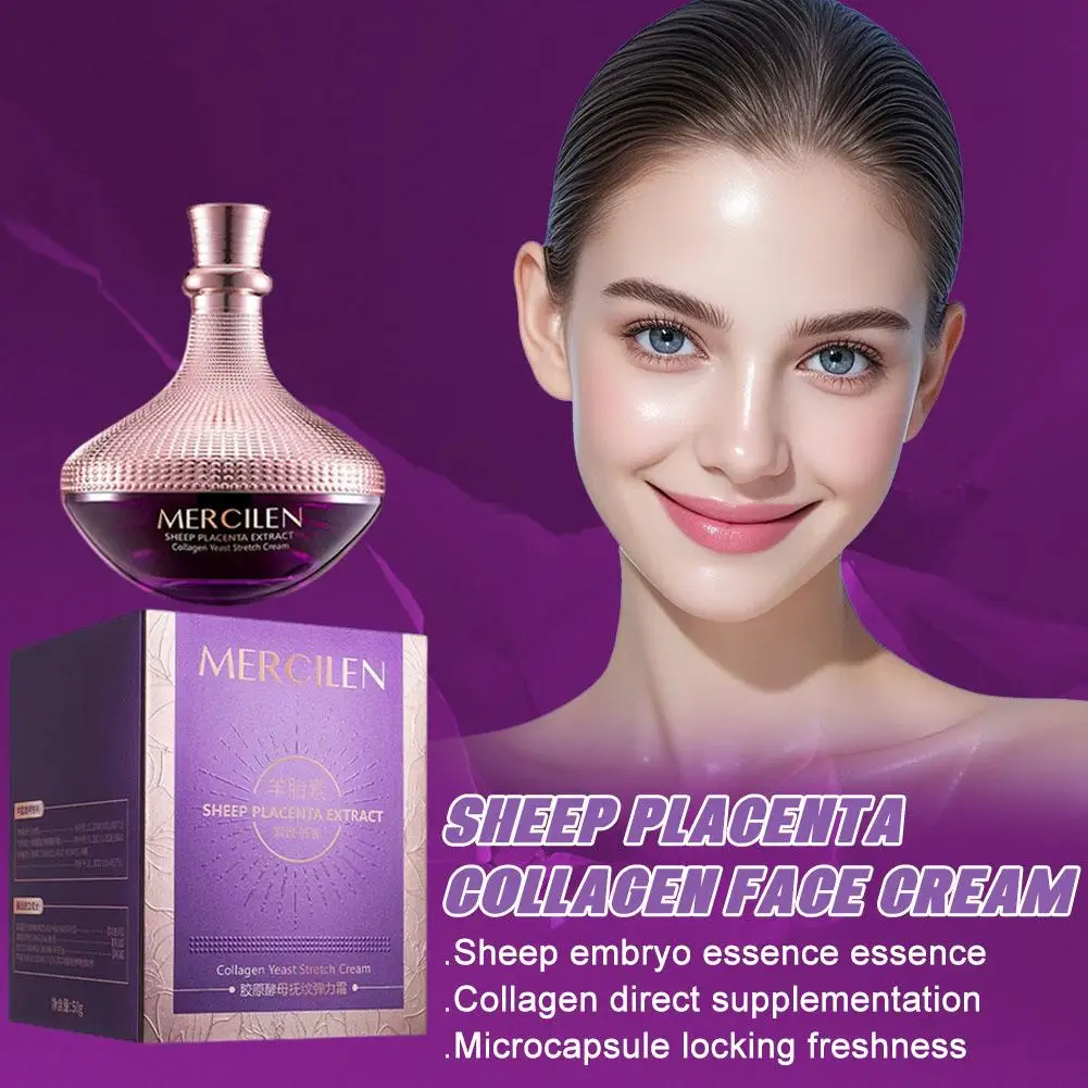 Sheep Placenta Collagen Face Cream Lift Tightening Fine Lines Repair Barrier Facial Brighten Repair Facial Care Nourishing Cream
