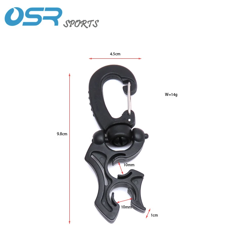 Scuba Diving Regulator Double BCD Hose Holder With Clip Buckle 10x10mm/10x6mm Hook Snorkeling Tools Accessories