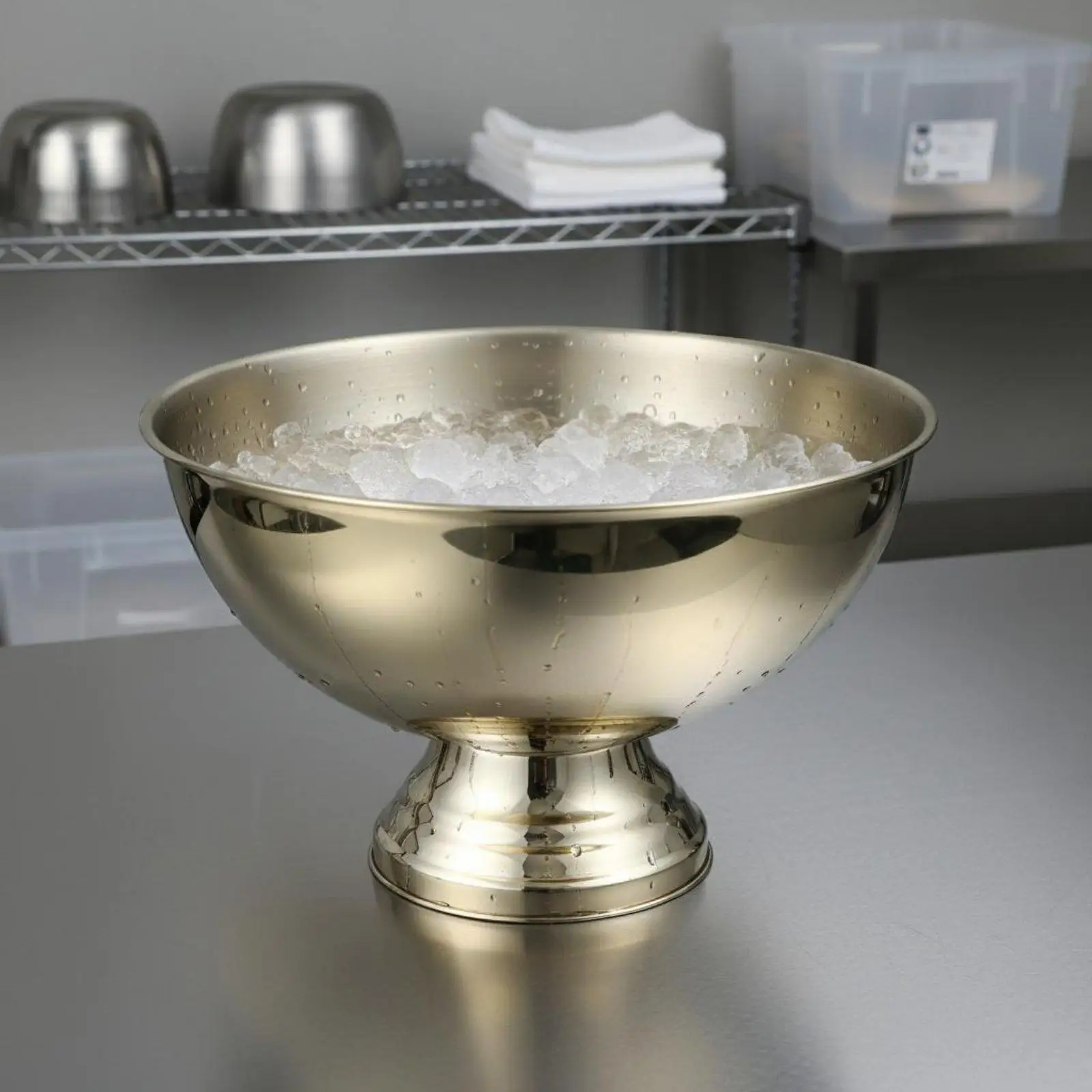 Champagne Serving Bowl Silver Stainless Steel Ice Bucket Elegant Cooler for Restaurant Pub Event