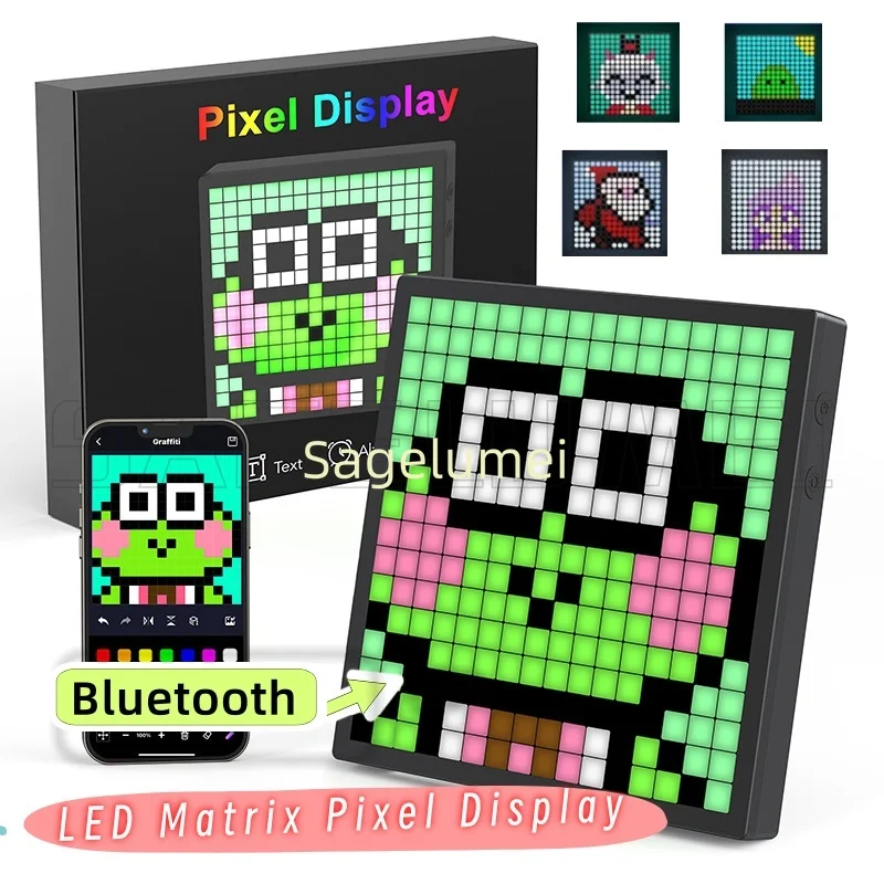 

Новый умный DIY LED-пиксельный светильник: настольный Bluetooth-экран, набор для стола, подарок, будильник, отображение времени, настенный пиксельный экран