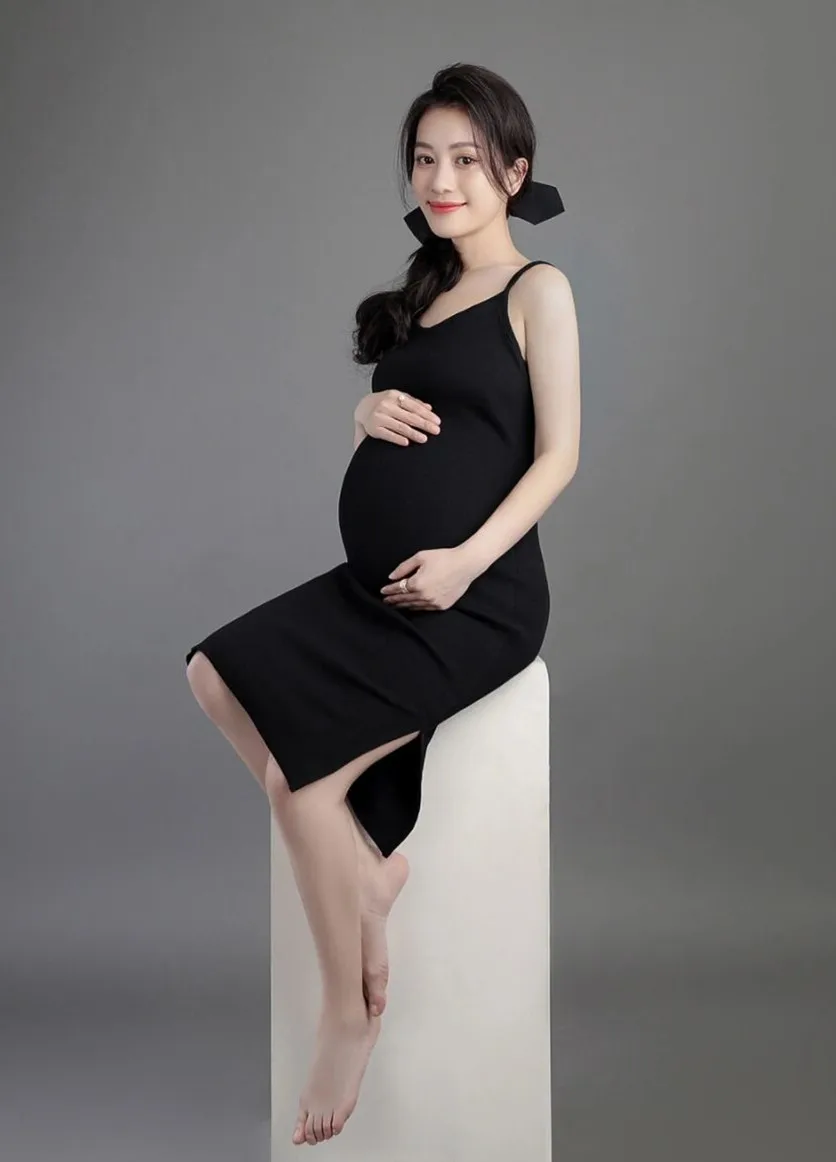 Women Photography Props Maternity Skinny Dresses Elegant Tank Knitting Pregnancy Dress Studio Photoshoot Photo Clothes