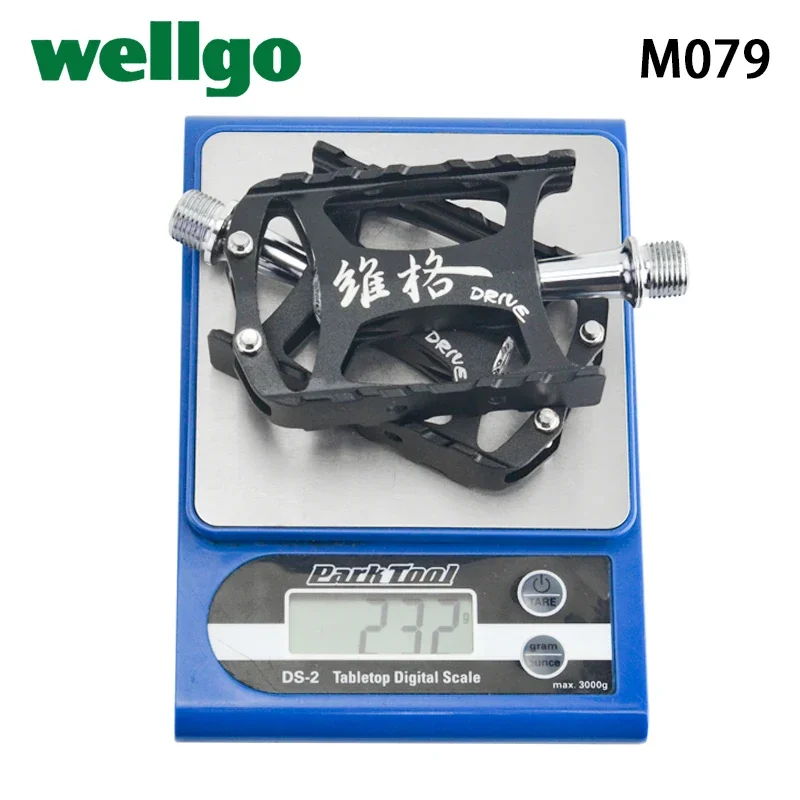 Wellgo M079 Cr-Mo Spindle Aluminum Extruted Body Sealed Bearing Bicycle Pedal for Road MTB Bike Folding Bicycle Cycling Parts