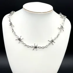 Small wire Brambles Iron Unisex Choker Necklace Women Hip-hop Gothic Punk Style Barbed Wire Little thorns Chain Choker Gifts