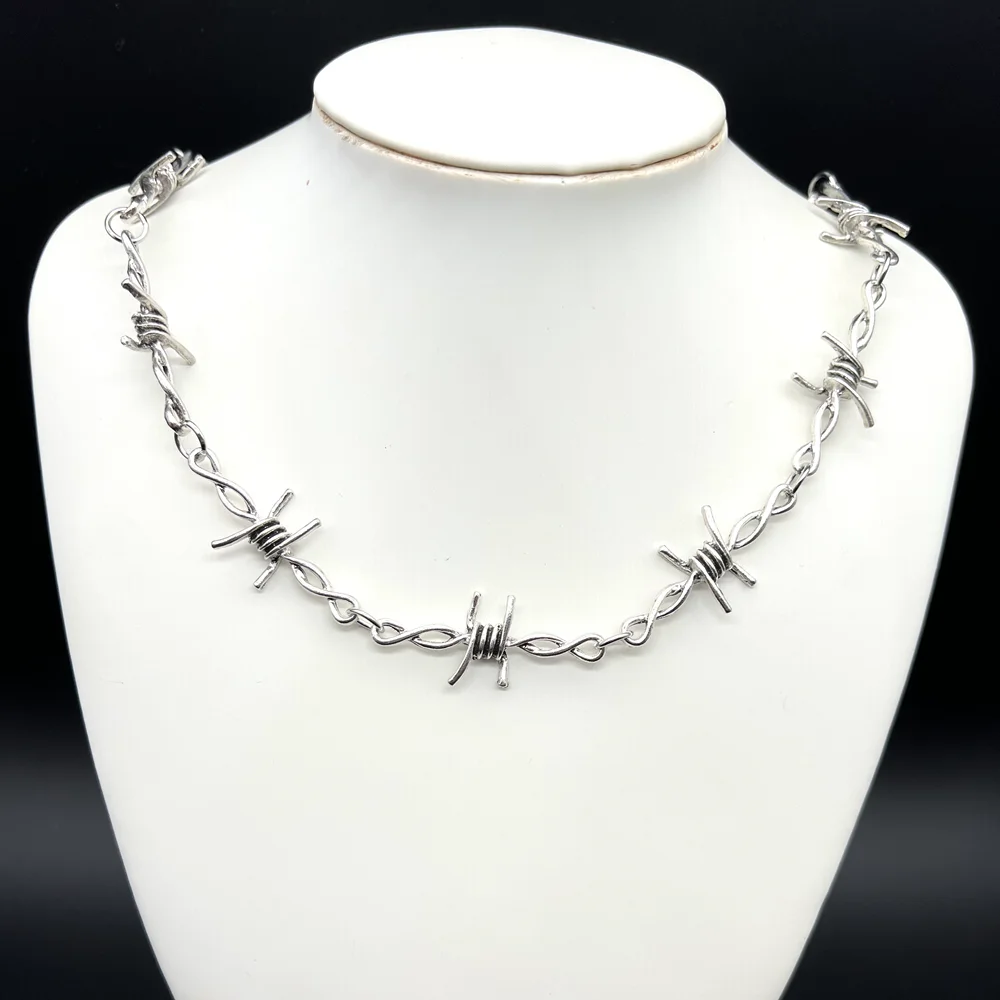 Small wire Brambles Iron Unisex Choker Necklace Women Hip-hop Gothic Punk Style Barbed Wire Little thorns Chain Choker Gifts