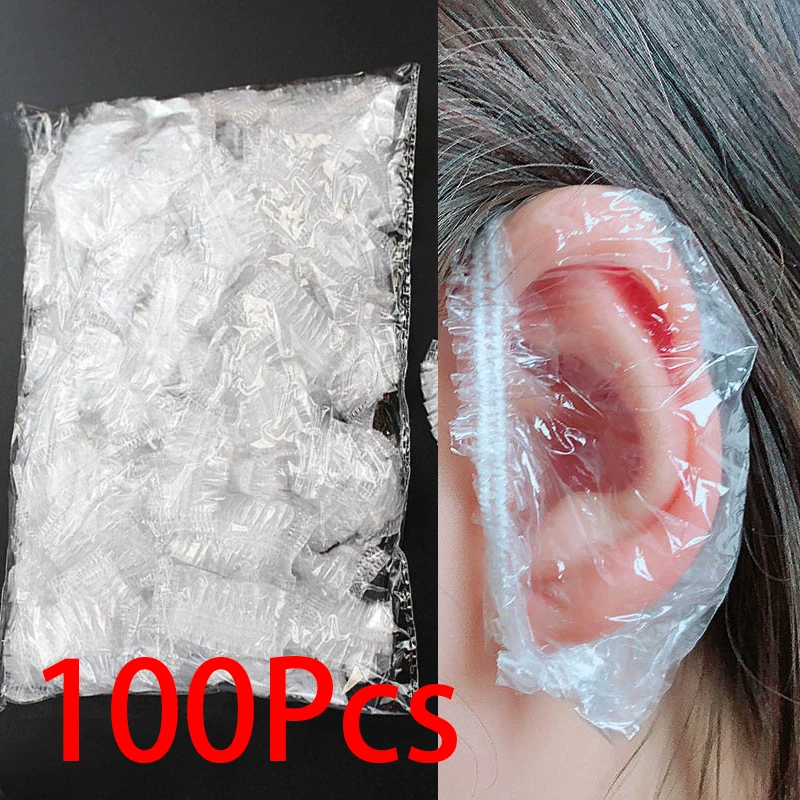 100 pz usa e getta tinture per capelli paraorecchie impermeabile copertura dell\'orecchio cottura olio lavaggio doccia bagno barbiere parrucchiere