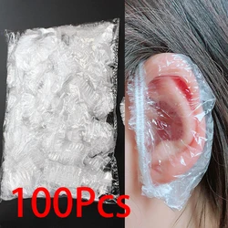 Orejera desechable para tinte de pelo, cubierta impermeable para oreja, aceite para hornear, ducha, baño, barbería, accesorios de limpieza de peluquería, 100 piezas