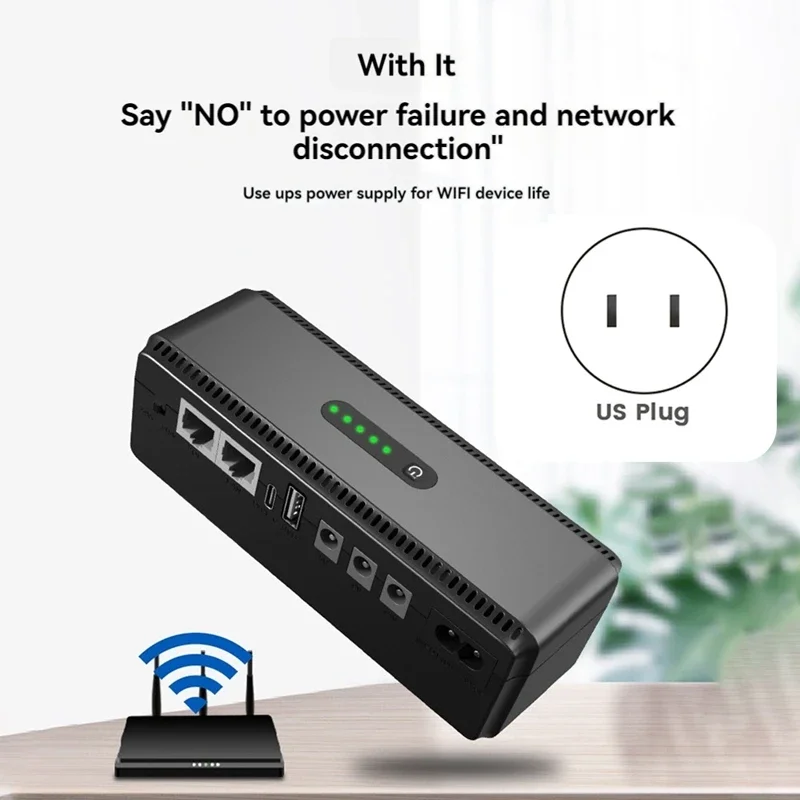 Mini UPS Battery Backup Power Supply 8800Mah With Multi Ports , Portable Wide Voltage Range For Small Devices