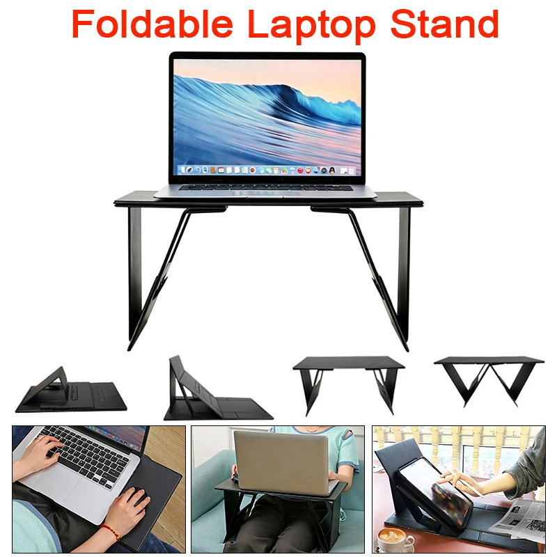 6-in-1 Portable Foldable Table for Home Office & Car for Computer Laptop Pad Phone Reading Writing Desk on The Bed Table Bracket