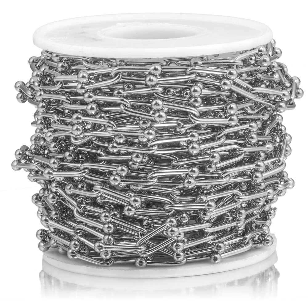 1M Stainless Steel Pvd Plated 18K Gold Chain Link Bulk Chains DIY Wallet Jewelry Necklace Making Handmade Supplies  Wholesale