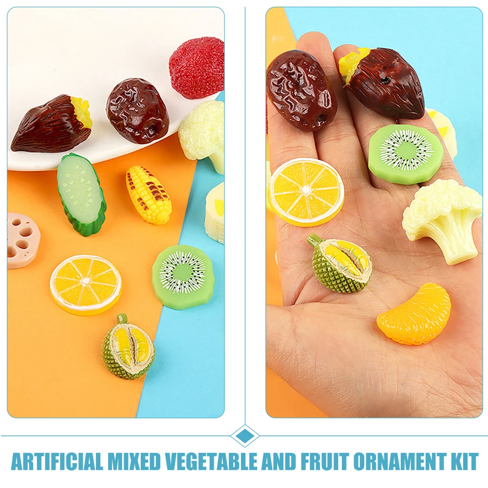 

16Pcs Simulation Resin Fruit Vegetable Models Miniature Fake Food Craft Decoration Props for Dollhouse Decor