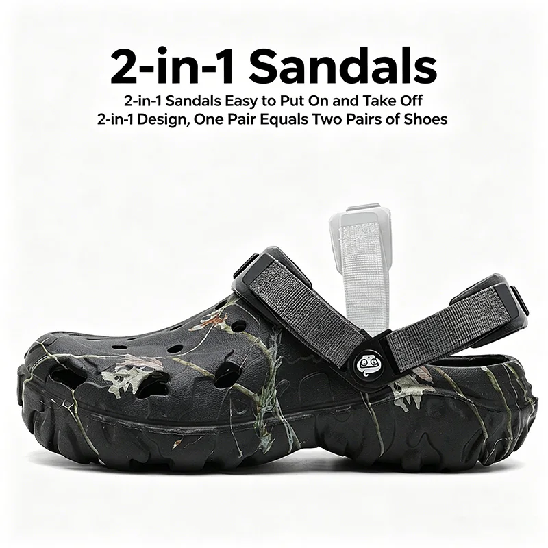 Summer Men Sandals Home Garden Shoes Comfortable Lightweight EVA Slippers Non-Slip Soft Bottom Indoor Flip Flop Outdoor Clogs
