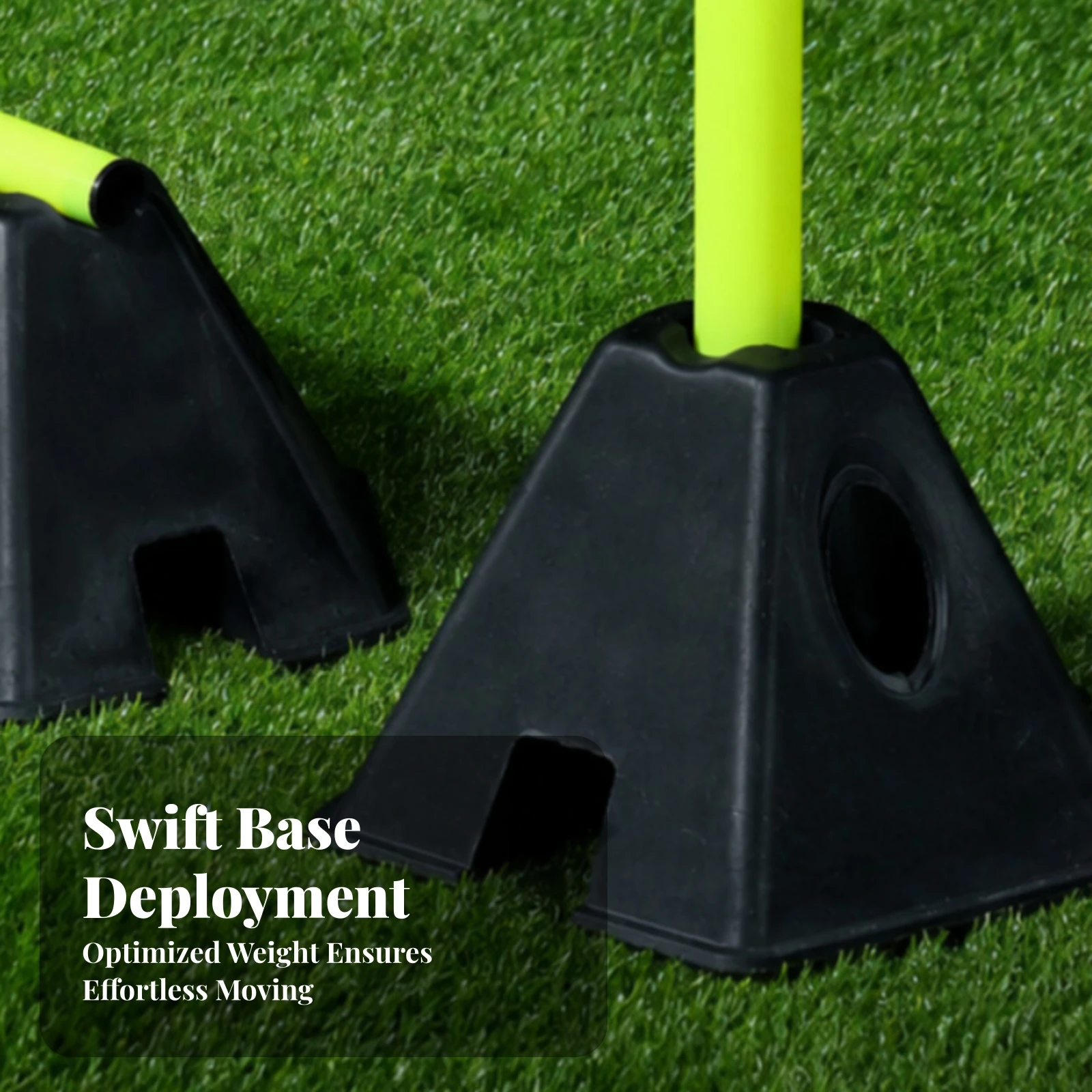 Rubber Training Base Hard-Wearing Slalom Pole Agility Pole Rugged Poles Weather-Resistant for Coaches, Soccer Exercises