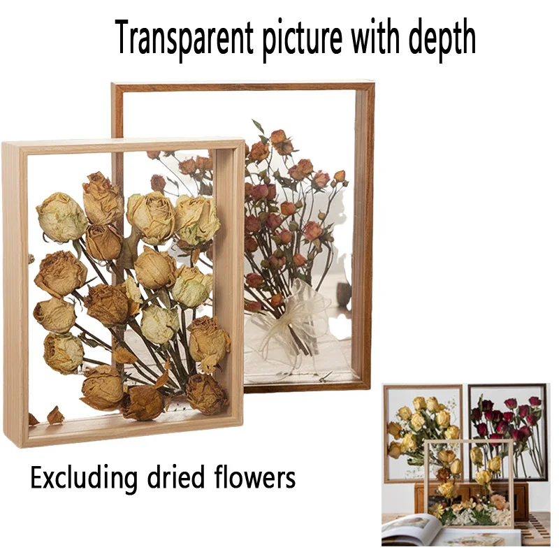 3D Double-sided 4cm Deep Transparent Picture Frames Display Memory Box for Dried Flowers Birthday Wedding Frame Home Decoration
