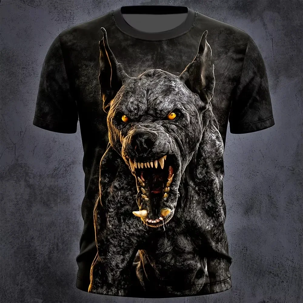Men's Wolf Hyena T Shirt Short Sleeve T shirt 3D Print Crew Neck Shirt Exaggerated Designer Party Tee shirt