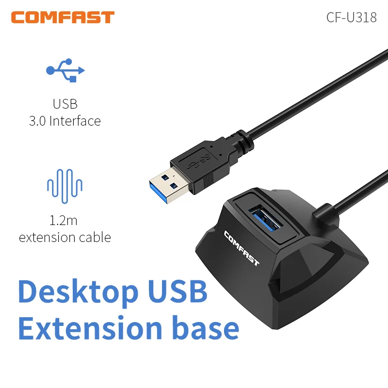 

USB Extension Cable Base Desktop USB3.0 1.2M Extension-Base for Wifi Adapter Wireless Extender CF-U318