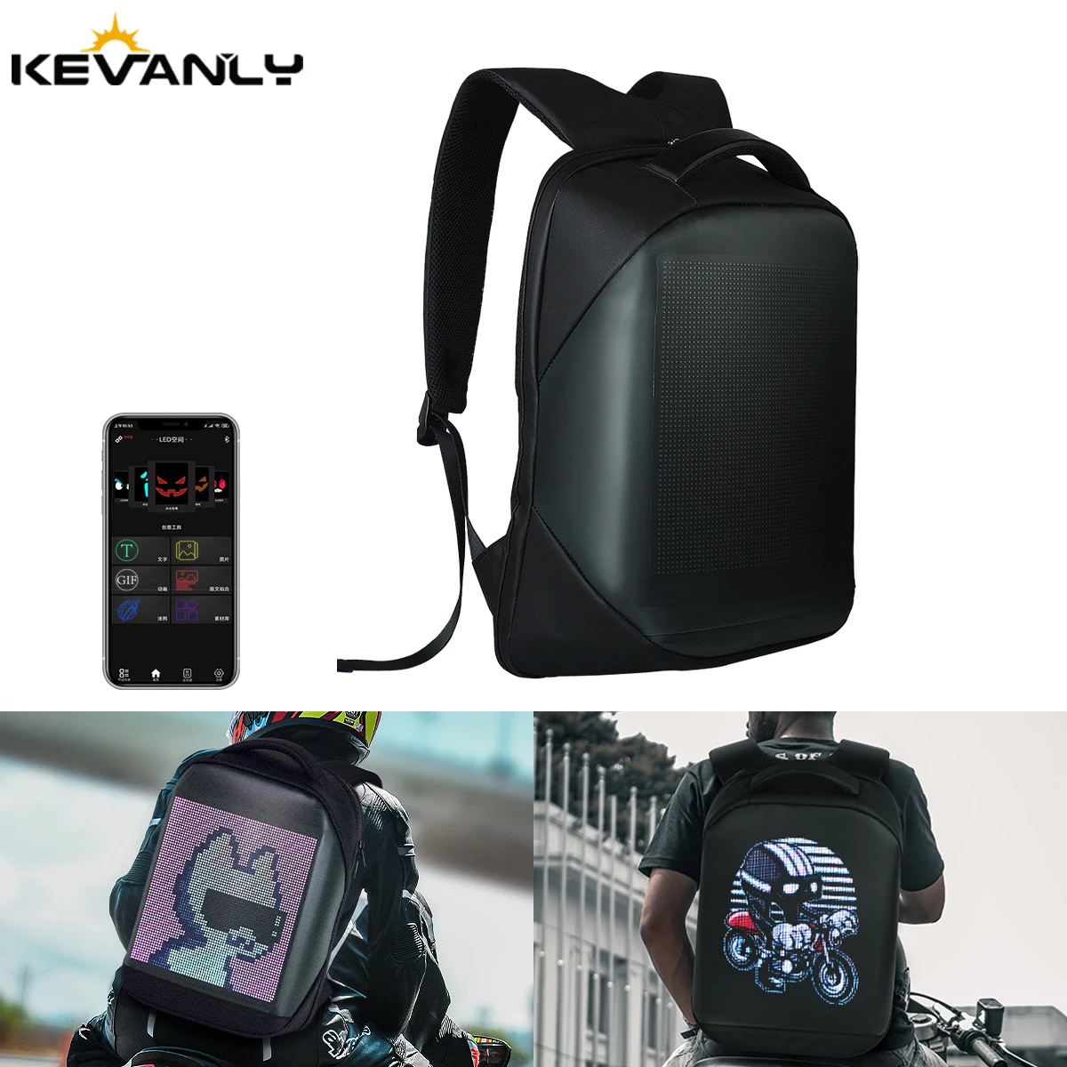 LED Advertising Backpack Portable LED Backpack Magic Smart Walking Billboard APP Control Travel Outdoor Led Display Bag Fashion