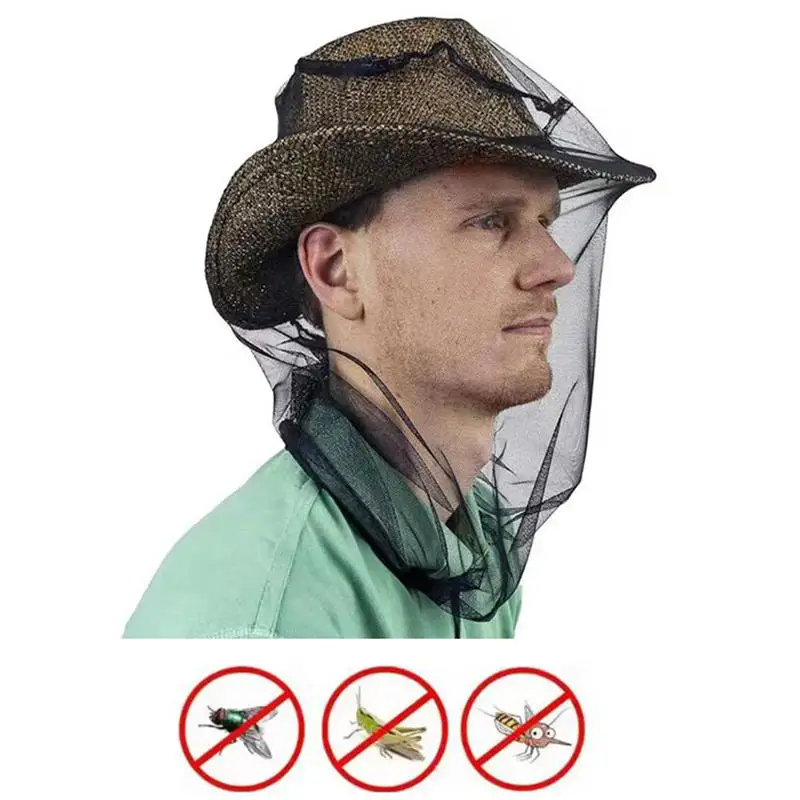 Anti Mosquito Fishing Cap Mosquito Head Net Insect Shield Face Mask Cover Bug Net Outdoors Camping Cap Hats With storage bag image 5