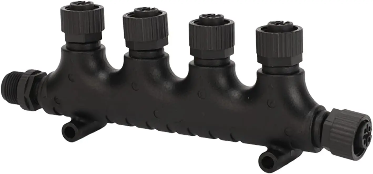 For NMEA 2000 4 port tee connector, N2K multiport T adapter 5 pin IP67 compatible with Simrad B&G Navico networks