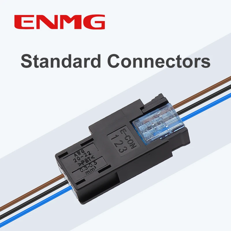 ENMG E-CON Quick Connect Plug Tool-Free Connector for Photoelectric Sensor 3 Pin 4 Pole 24K Gold Plated Terminal