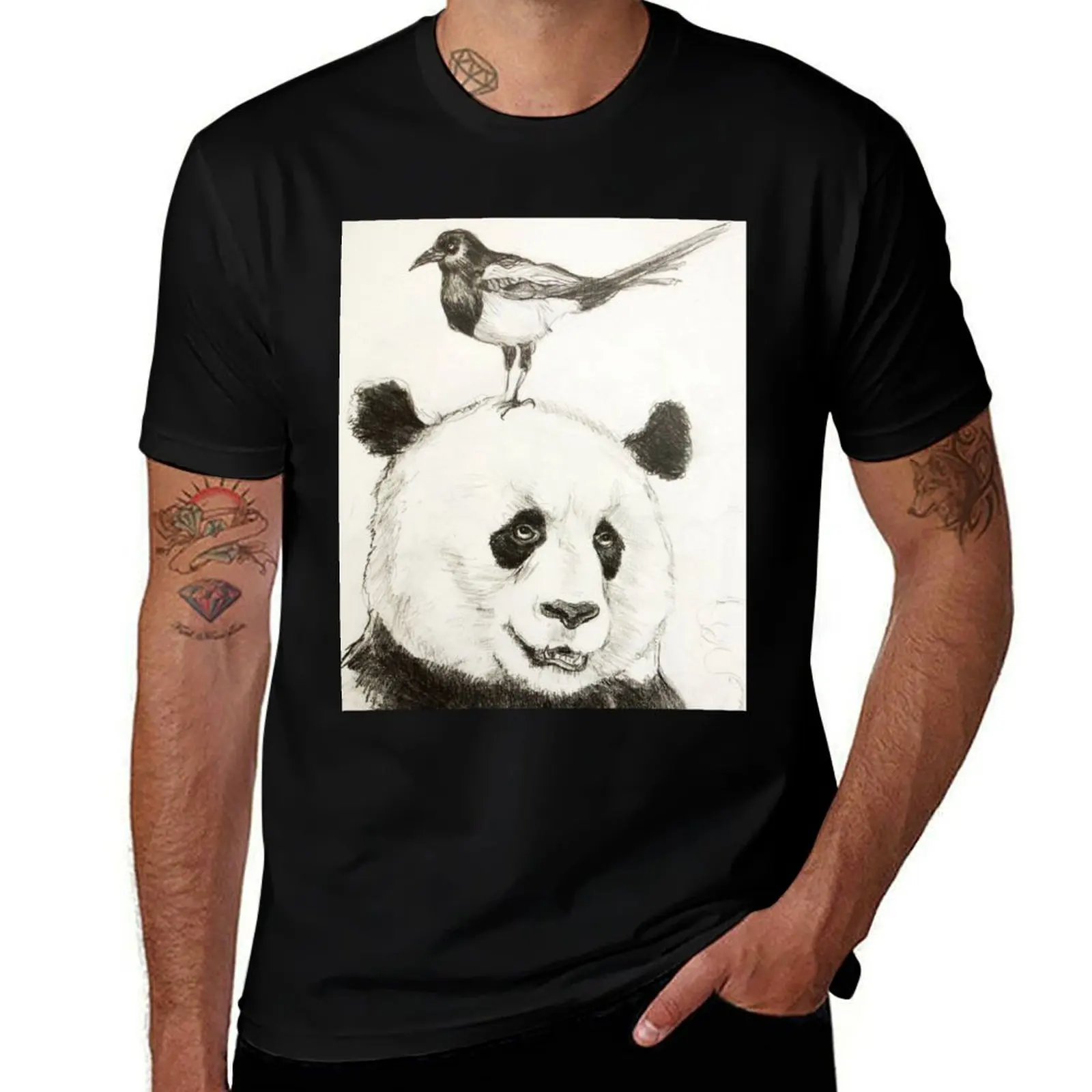 Panda and the Magpie T-Shirt Thanksgiving Day Tee Top